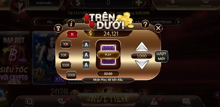 Trải Nghiệm Đỉnh Cao Minigame Trên Dưới Tại SunWin Với Cơ Hội Thắng Cược Lớn